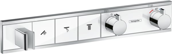 Термостатический смеситель встраиваемый Hansgrohe RainSelect 15356400, для душа, матовый белый, хром