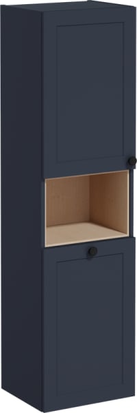 Шкаф-пенал для ванной VitrA Root Classic 40 L, с бельевой корзиной, темно-синий