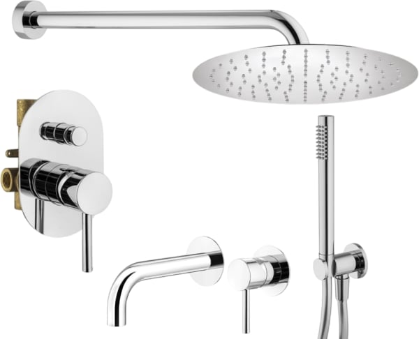 Комплект для ванной Plumberia Selection Ixo KITXO15CR210 С ВНУТРЕННЕЙ ЧАСТЬЮ, хром