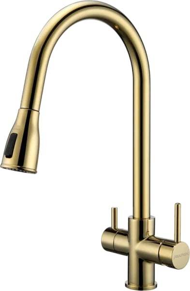 Смеситель для кухни Paulmark Lange 214212-G, золото