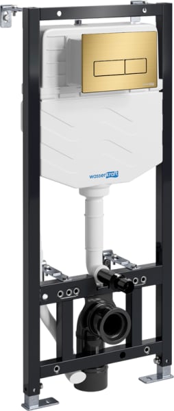 Система инсталляции для унитазов Wasserkraft Aller 10TLT.010.ME.MG03, с кнопкой смыва матовое золото