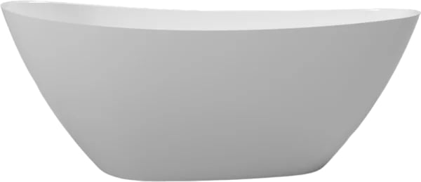 Ванна из искусственного камня WHITECROSS Spinel A 150x70 см, отдельностоящая, белая, овальная, с дон