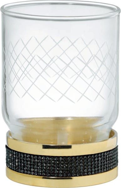 Стакан Boheme Royal Cristal Black Gold настольный