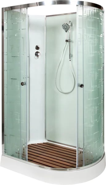 Душевая кабина DTO EM1511LN 110х80, без крыши, профиль хром, стекло матовое с узором