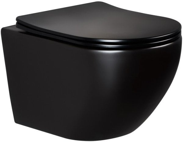 Унитаз подвесной Splendy Light LI10152VTYBM безободковый, Торнадо, с микролифтом, черный матовый