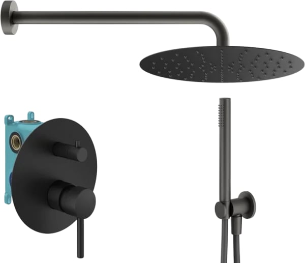 Душевой комплект Plumberia Selection Ixo KITXO18NOKING, С ВНУТРЕННЕЙ ЧАСТЬЮ, черный матовый