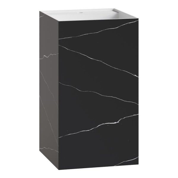 Раковина Boheme Cube 802-NM Corian 48х48х85 Nero marquina, напольная