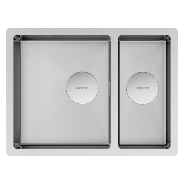 Мойка кухонная Paulmark Next 58/2S UNI PM225844-BS брашированная нержавеющая сталь