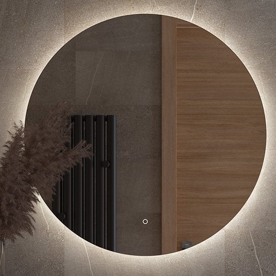 Зеркало круглое Defesto Opti DF 2846S 90 с LED-подсветкой, 4500К, сенсорный выключатель