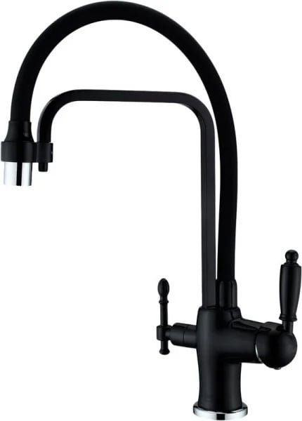 Смеситель для кухни Zorg Sanitary ZR 342-6 YF Black с гибким изливом