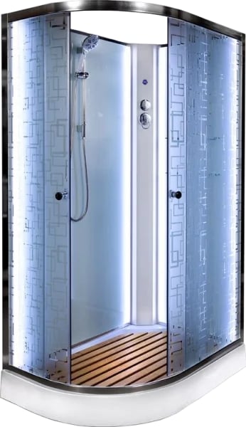 Душевая кабина DTO EM1511RN 110х80, LED, профиль хром, стекло матовое с узором