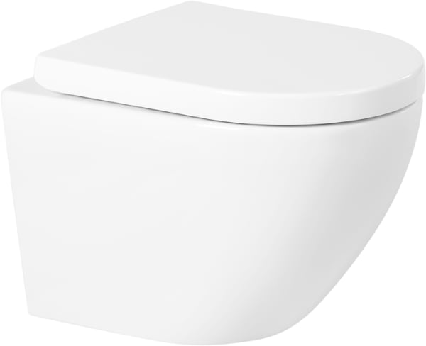 Унитаз подвесной BelBagno Sfera-r BB046CHR BB105SC с микролифтом, безободковый, глянцевый белый