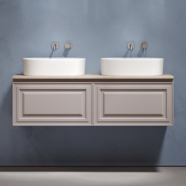 Тумба с раковиной Sancos Very 140 doha soft, столешница бежевая TT140A2, раковина CN6075