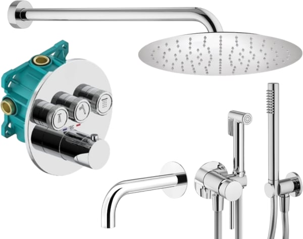Комплект для ванной Plumberia Selection PSBOX KITZPSB03CR60 С ВНУТРЕННЕЙ ЧАСТЬЮ, хром