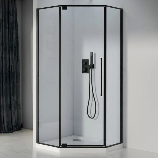 Душевой уголок Black&White Stellar Wind S815 BC 100х100, профиль черный, стекло прозрачное