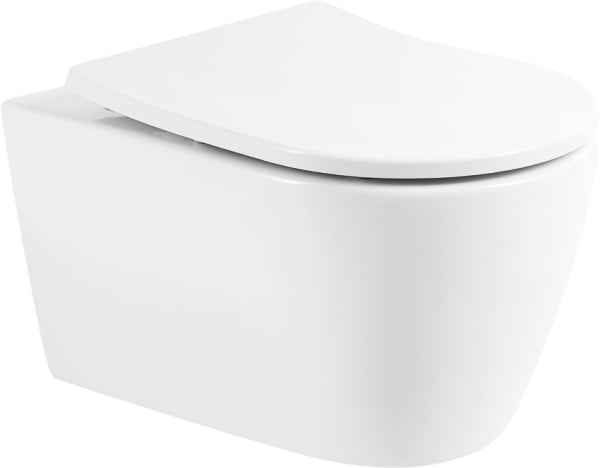 Унитаз подвесной BelBagno Marino BB105CHR BB2031SC с микролифтом, безободковый, глянцевый белый