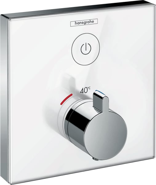 Термостатический смеситель встраиваемый Hansgrohe ShowerSelect Glass 15737400, для душа, матовый бел