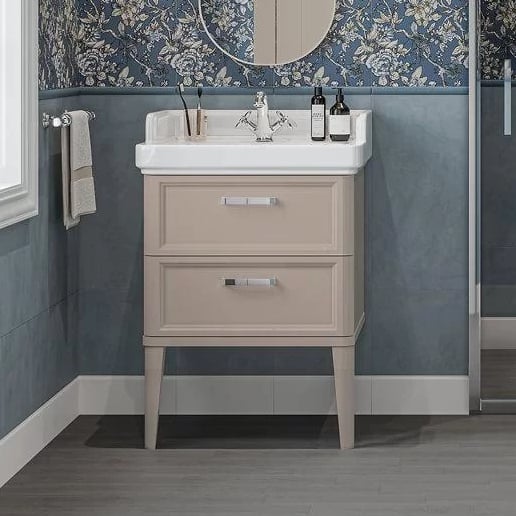 Тумба под раковину без столешницы KERAMA MARAZZI Pompei 60 напольная, с 2 ящиками, камео бежевый гля