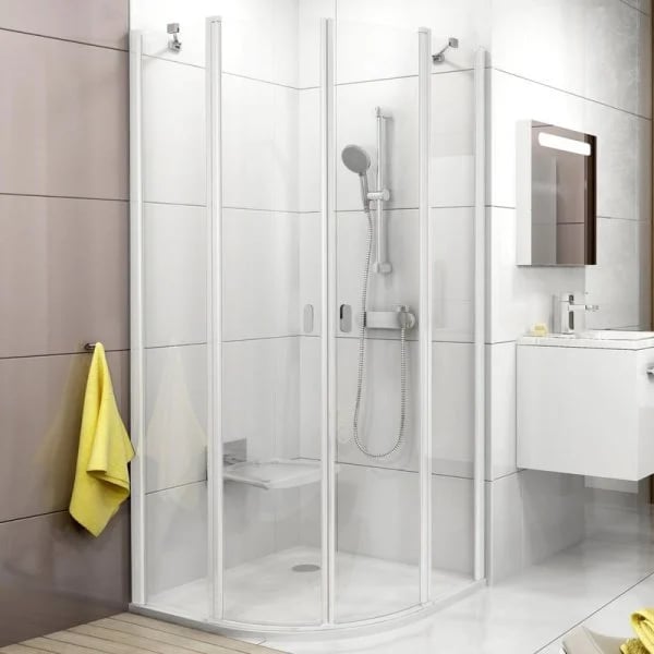 Душевой уголок Ravak Chrome CSKK4-90 Transparent, профиль белый