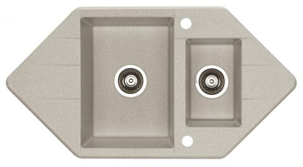 Мойка ALVEUS ALGRANIT CUBO 80 A14 DALMATA 952x500 1+1/2 в комп.с сифоном 1077136,