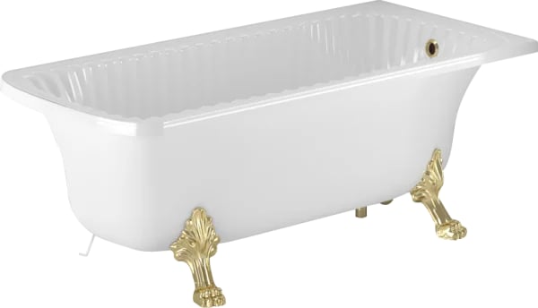 Ванна из искусственного камня Migliore Olivia 27001 175x80 см, левая, пристенная, белая, с декоратив