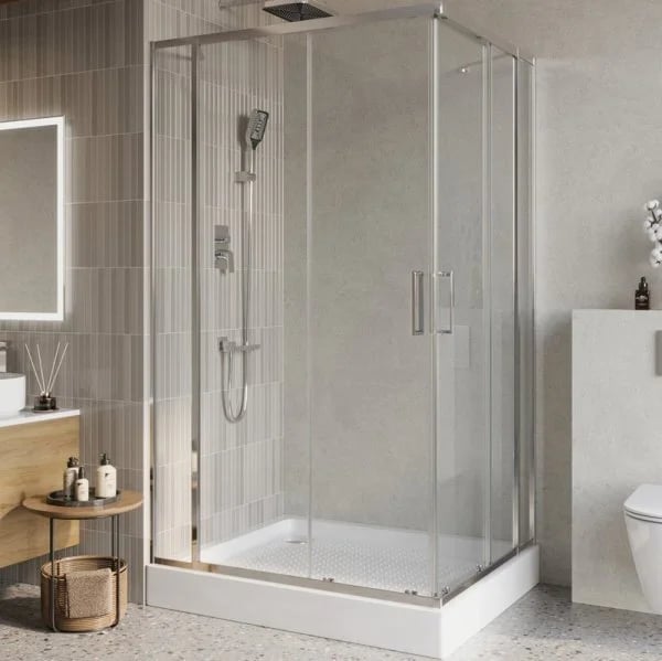 Душевой уголок BelBagno Luce AH-22-130/110-C-Cr профиль хром, стекло прозрачное