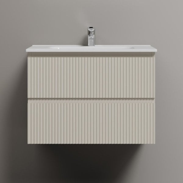 Тумба с раковиной Sancos Snob R 70 beige soft, раковина CN7007