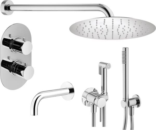 Комплект для ванной Plumberia Selection Ixo KITZXOT19CR60 С ВНУТРЕННЕЙ ЧАСТЬЮ, хром