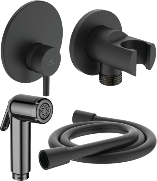 Гигиенический душ Ideal Standard BD651XG со смесителем, С ВНУТРЕННЕЙ ЧАСТЬЮ, матовый черный