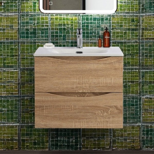 Тумба под раковину без столешницы BelBagno Marino-cer-n 60 подвесная, rovere bianco