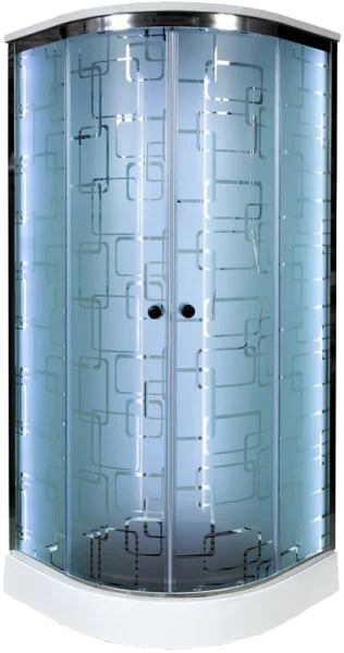 Душевая кабина DTO EM1580 80х80, LED, профиль хром, стекло матовое с узором