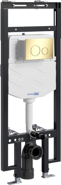 Система инсталляции для унитазов Wasserkraft Dinkel 58TLT.010.ME.PG02, с кнопкой смыва золото