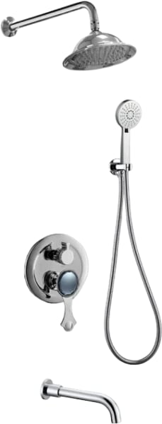Душевой комплект Bronze de Luxe Yasmina NT800/B03, С ВНУТРЕННЕЙ ЧАСТЬЮ, хром