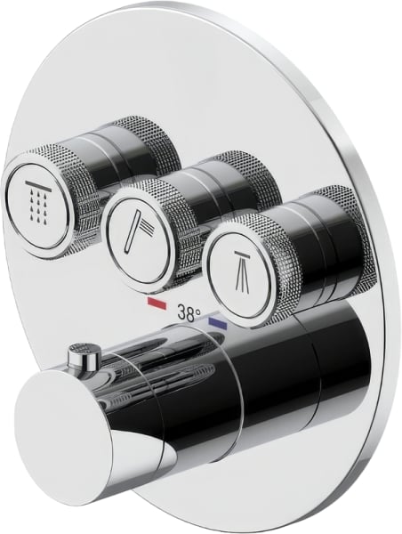 Термостатический смеситель встраиваемый Plumberia Selection PSBOX KITPSB1903CR С ВНУТРЕННЕЙ ЧАСТЬЮ, 