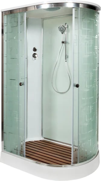 Душевая кабина DTO EM1512L 120х80, профиль хром, стекло матовое с узором