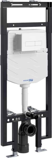 Система инсталляции для унитазов Wasserkraft Dinkel 58TLT.010.ME.WM03, с кнопкой смыва матовой белой