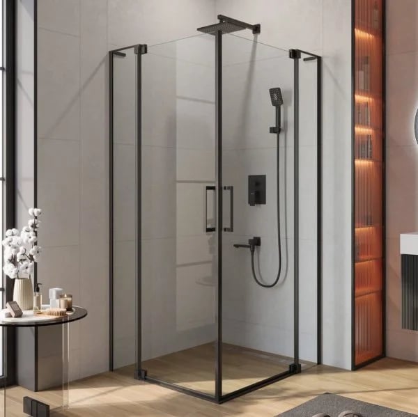 Душевой уголок Cezares Slider A 2 100/110 C Nero профиль черный, стекло прозрачное