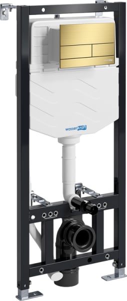 Система инсталляции для унитазов Wasserkraft Aller 10TLT.010.ME.MG04, с кнопкой смыва матовое золото