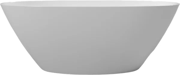 Ванна из искусственного камня WHITECROSS Onyx B 160x75 см, отдельностоящая, белая, овальная, с донны