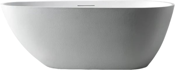 Ванна из искусственного камня Abber Dortmund 170x75 см, отдельностоящая, матовая белая, овальная, со