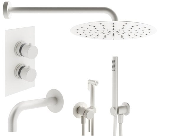 Комплект для ванной Plumberia Selection Ixo KITZXOT19QBO260 С ВНУТРЕННЕЙ ЧАСТЬЮ, белый матовый