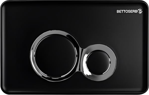 Кнопка смыва BETTOSERB Sava Fix Slim Jerez 40006461 черный матовый, хром глянец
