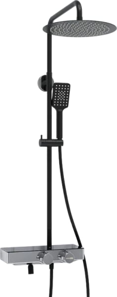 Душевая стойка Wasserkraft Abens 2000 A114.160.130.CB Thermo, с термостатом, черная