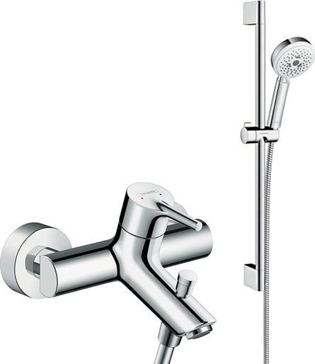 Смеситель для ванны с душем Hansgrohe Talis S 72400000, + Душевой гарнитур Hansgrohe Crometta 100 Mu