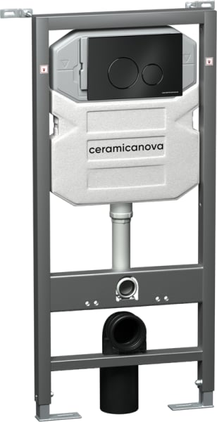 Система инсталляции для унитазов Ceramicanova Envision Round CN1001B, кнопка черная матовая