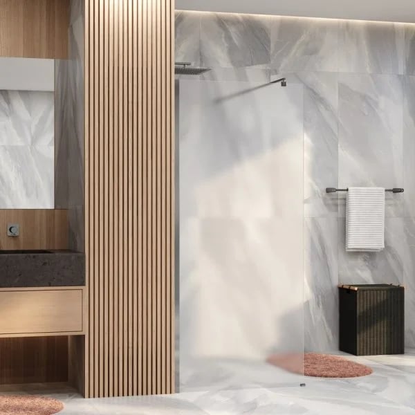Душевая перегородка Wasserkraft Rur 30W 90 см, профиль хром, стекло матовое