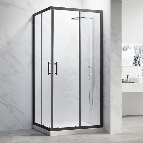 Душевой уголок Veconi Rovigo RV-27B 120х90 см, профиль матовый черный, стекло прозрачное
