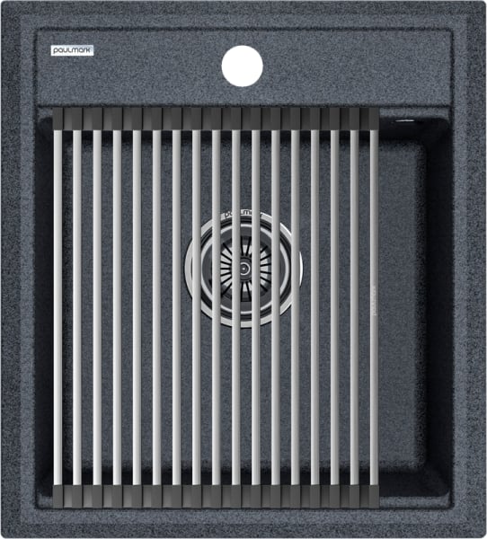 Мойка кухонная Paulmark Stepia + Step PM114651-DG+R375-BS графит