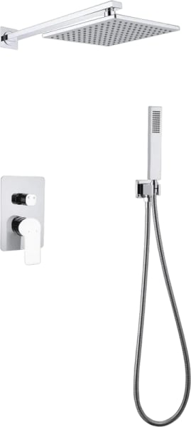 Душевой комплект Abber Weiss Insel AF8018W, С ВНУТРЕННЕЙ ЧАСТЬЮ, белый хром
