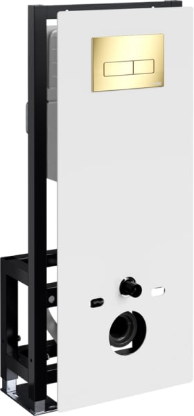 Система инсталляции для унитазов Wasserkraft Glan 66TLT.010.ME.WH.PG03, с кнопкой смыва золото